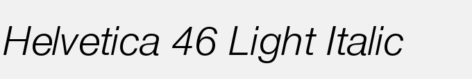 Helvetica 46 Light Italic